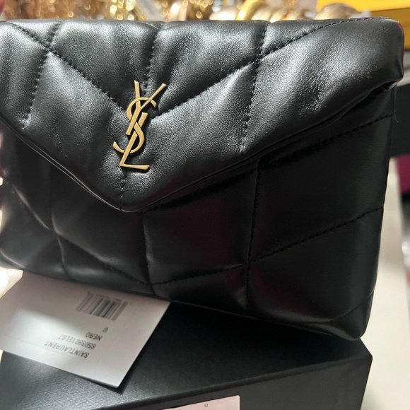 Saint Laurent Black LouLou Mini Puffer Pouch Clutch - Brand New!🖤 - Picture 5 of 12